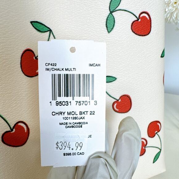 Coach CF422 Mollie Bucket 22 With Heart Cherry Print IN Chalk Multi - Picture 7 of 7